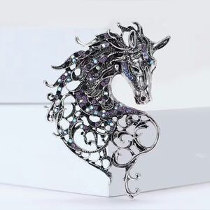 Horse Equine Rhinestone Fashion Brooch